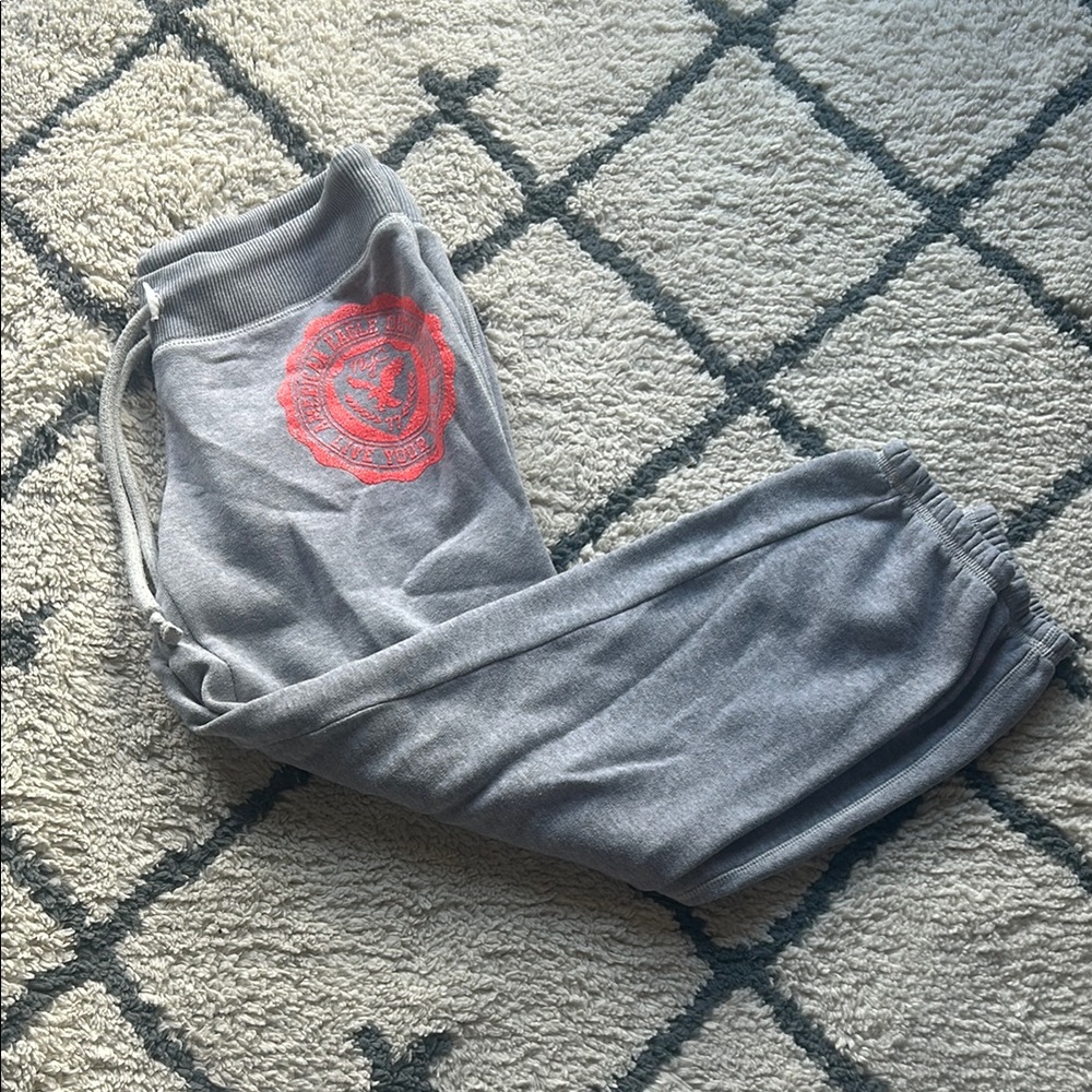 American Eagle Outfitters Gray and Pink Track Pants